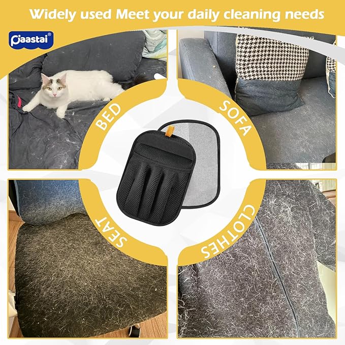 Pet Hair Removal Glove, Upgraded Five-Finger Electrostatic Magic Brush Pet Hair Remover, Reusable Cat & Dog Hair Remover for Couch, Furniture (2PCS)