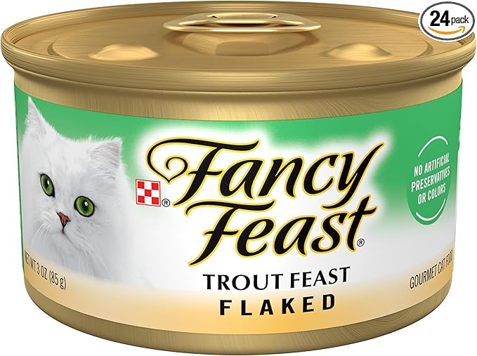 Purina Fancy Feast Wet Cat Food Flaked Trout Feast - (Pack of 24) 3 oz. Cans