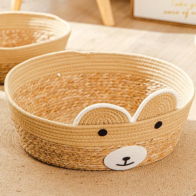 Weaving Cat Nests, Safe and Secure Pet Nest, 35x35x13cm, Cute Pet Bed for Indoor Cats Couch, Cat Bed Basket, Stylish and Functional Pets Furniture, for Lounging, Napping, Or Hiding