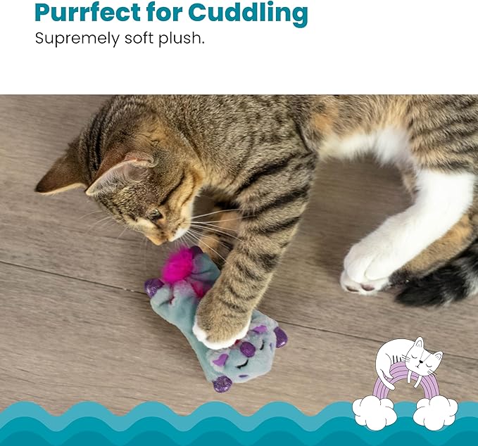 Catstages Cuddle Pal Unicorn Soothing Plush Purple Cat Toy, 8.5" x 5.5"