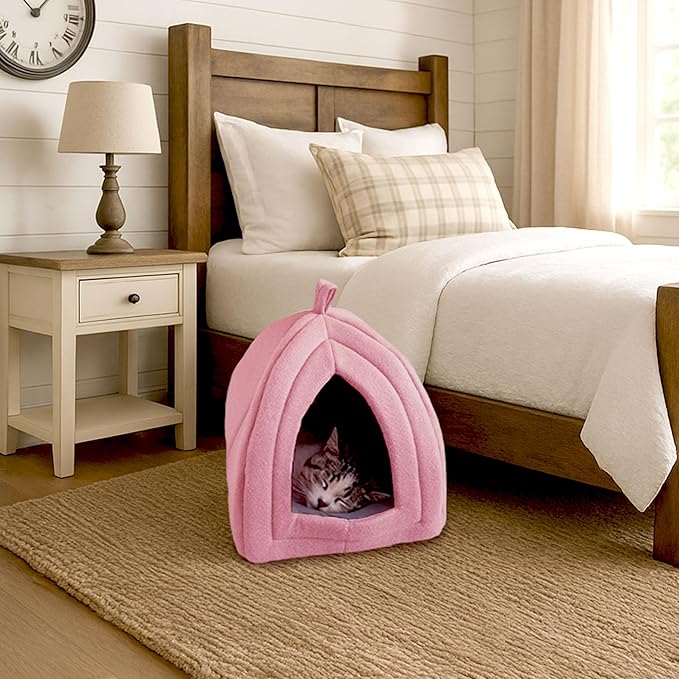 Cat House - Indoor Cat Bed with Removable Foam Cushion - Pet Tent for Kittens, Rabbits, Guinea Pigs, and Other Small Animals by PETMAKER