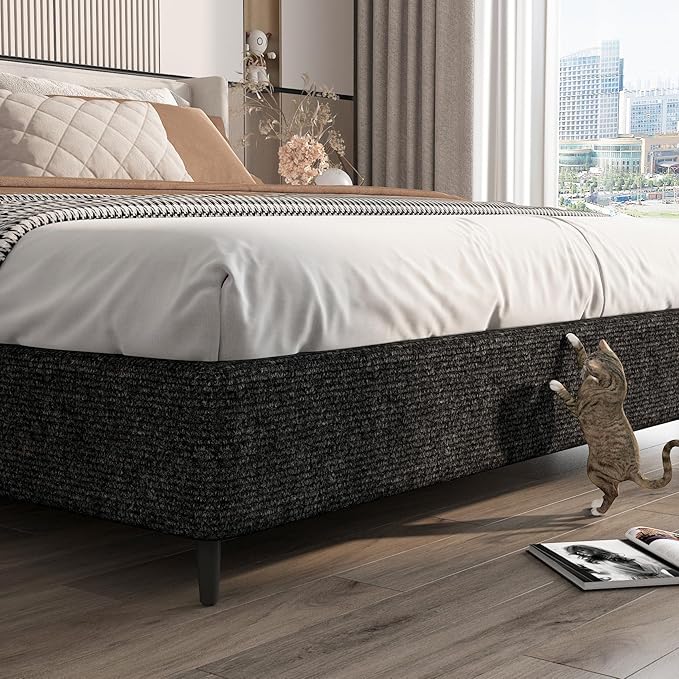 LaCheery Couch Cat Scratch Protector Black Cat Scratch Deterrent for Furniture 15.8"x79" Self Adhesive Scratching Pad for Indoor Cats Dogs Couch Wall Corner Cover Sofa Protector for Cats Scratcher Mat