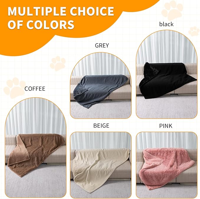 Brown Dog Blankets for Small Dogs Cats Calming Throw Blanket on Couch Covers Soft Long Faux Fur Cover Mat for Little Puppy and Kittens(Brown,XS-28x20in)
