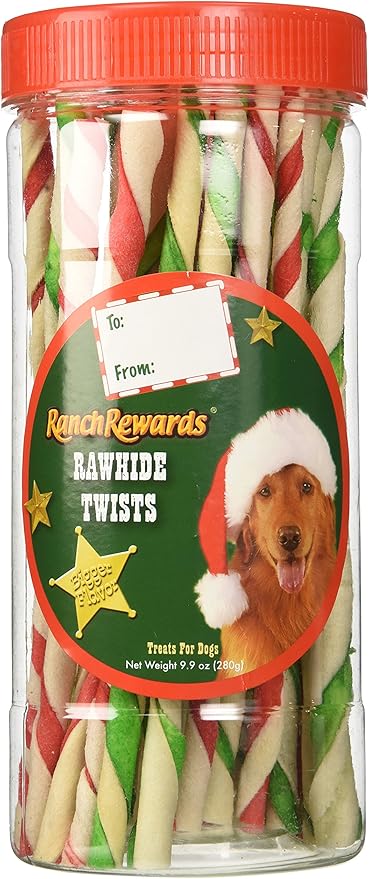 Holiday Rawhide Canister Twist Treat, 7.5-Inch