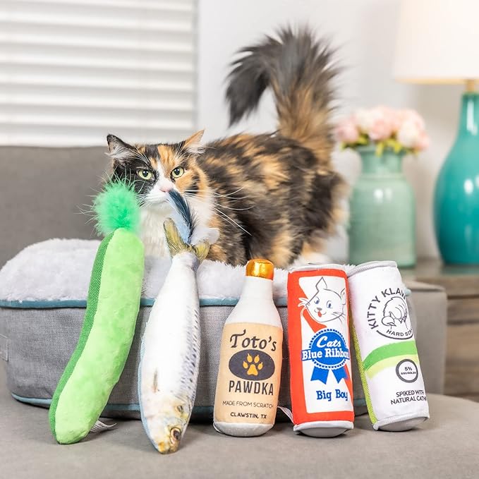 Huxley & Kent Kicker Cat Toy | Kitty Klaw Licks & Lime | Large Strong Catnip Filled Crinkle Cat Toy | Plush and Burlap Toy Promotes Natural Hunting Instinct | Kittybelles