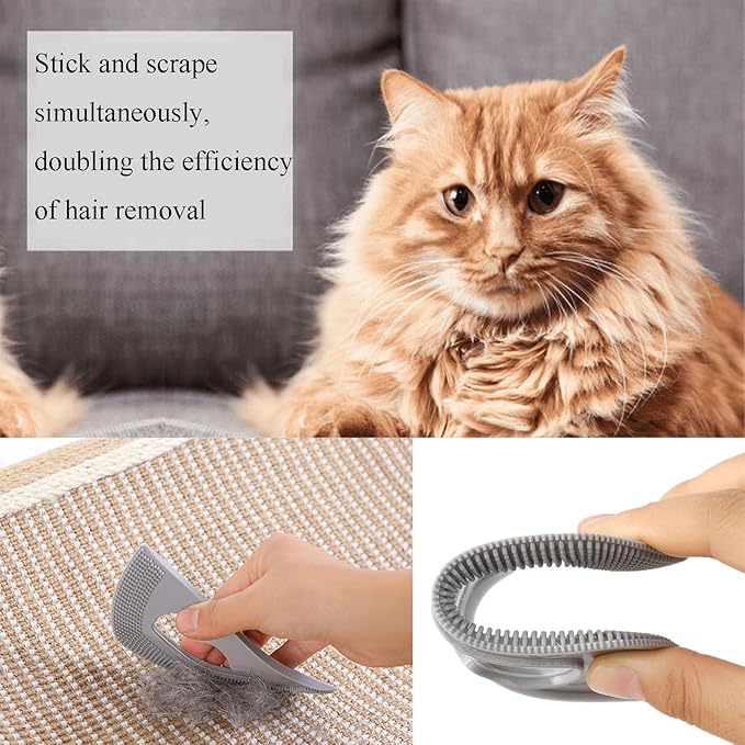 2PCS Mini Pet Hair Remover | Edge and Corner Cleaner, Pet Hair Brush Sheet for Cat Dog Rabbit Kitten Sofa Bed Carpet Rake Rug Fabric Couch Furniture & Car Interiors
