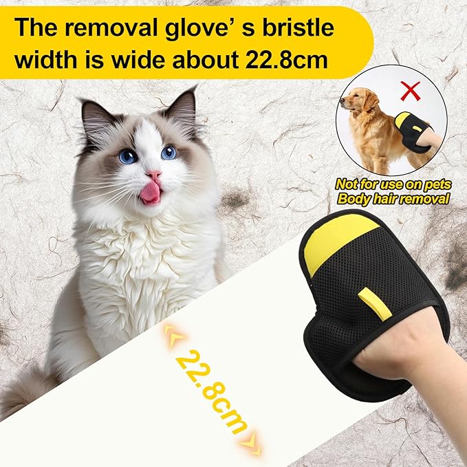 Pet Hair Removal Glove for Dogs and Cats,2 PCS Upgraded Double Sided Electrostatic Pet Hair Removal Gloves,Reusable Pet Cat Dog Hair Remover Gloves for Couch,Carpet,Bed Sheets,Blankets,Clothes