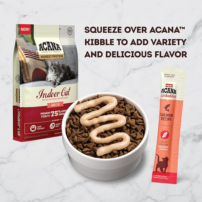 ACANA Lickables Cat Treats Salmon Recipe .5oz Tubes (5 Count) (Pack of 2)