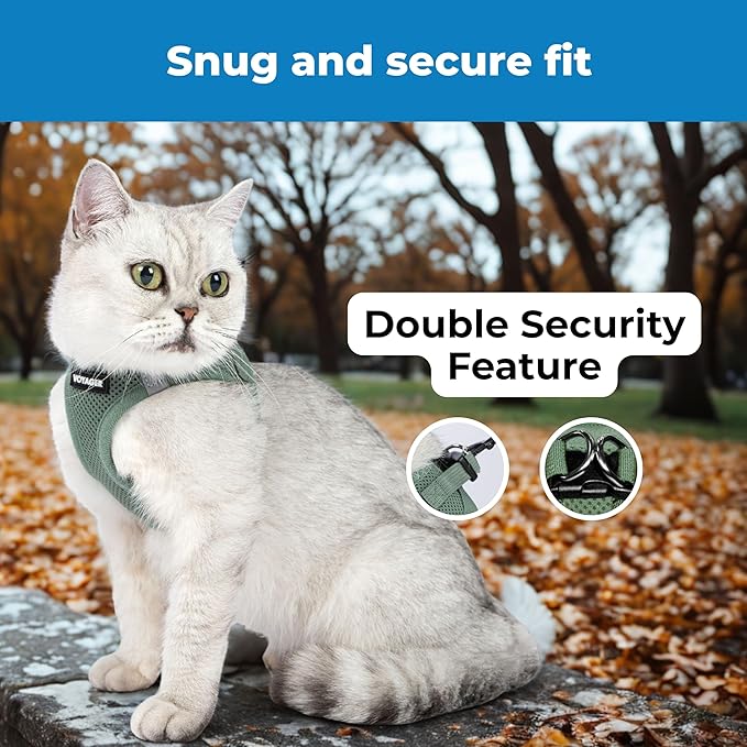 Voyager Step-in Pet Harness - All Weather Mesh, Adjustable Step in Harness for Cats and Dogs by Best Pet Supplies - 307 Set Moss Green, XS