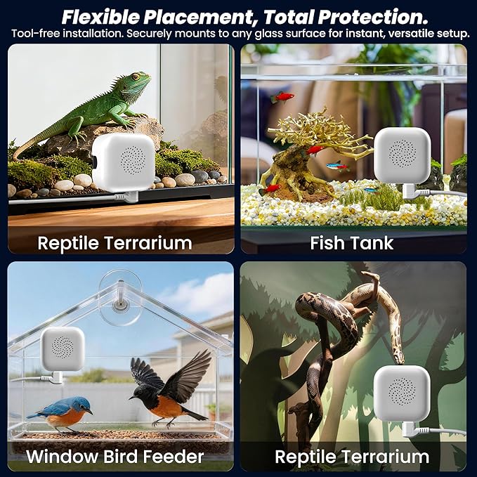 2026 Upgraded 2K Aquarium & Terrarium Pet Camera, Close-Focus Lens for Fish, Lizard & Reptiles, Easy Install, 5GHz Dual-Band WiFi, 24/7 Full Color Night Vision, Loop Recording, Motion Detection
