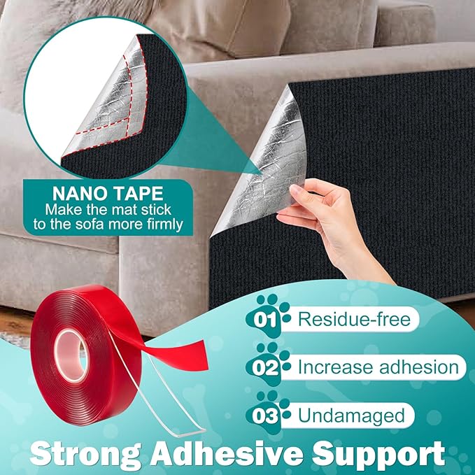 ENONCI 78.7"x15.8" Large Couch Protector from Cat Claws,Anti Scratch Furniture Protector for Cats Corner Wall Scratcher,Replacement for Cat Tree Post Shelves