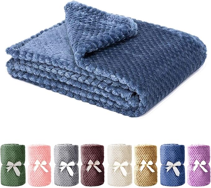 Dog Blanket,Soft Fuzzy Blankets for Puppy, Medium Premium Fluffy Blankets Plush Fleece Throw Dog Bed, Couch, Sofa, Reversible Travel Warm Covers