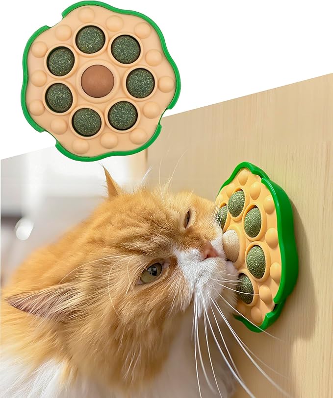 BESNEW Catnip Toys,Lotus Pod Catnip Balls,Extra Cat Energy Ball,Teeth Cleaning Dental Wall Treats,Edible Cat Candy for All Breeds
