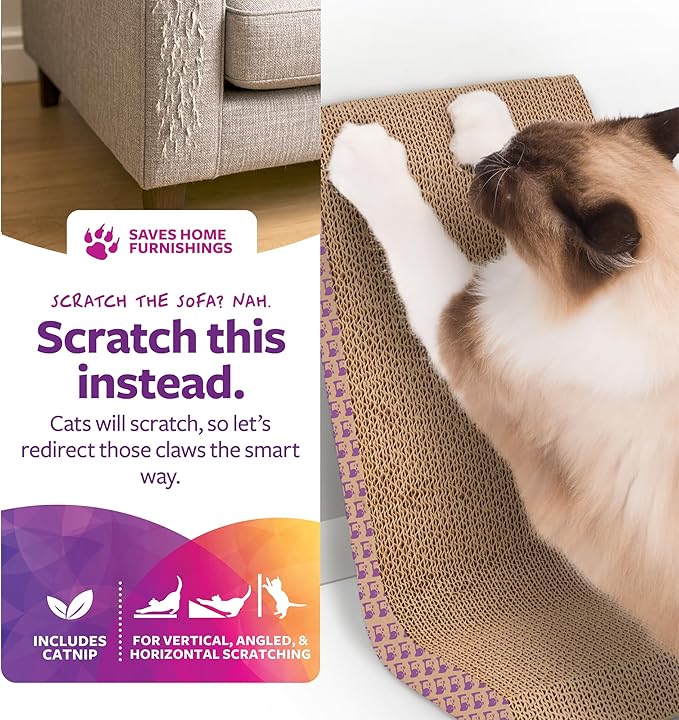 SmartyKat Scratch Ladder Angled Cat Scratcher with Catnip Infusion Technology, Versatile for Floor or Wall Use