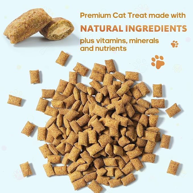 13.4 OZ Crunchy Cat Treats for Indoor Cats Classic Crunchy and Soft Kitten Snack with Real Chicken Training Biscuits for Teeth Cleaning Feline Snacks Tasty Catnip Flavor