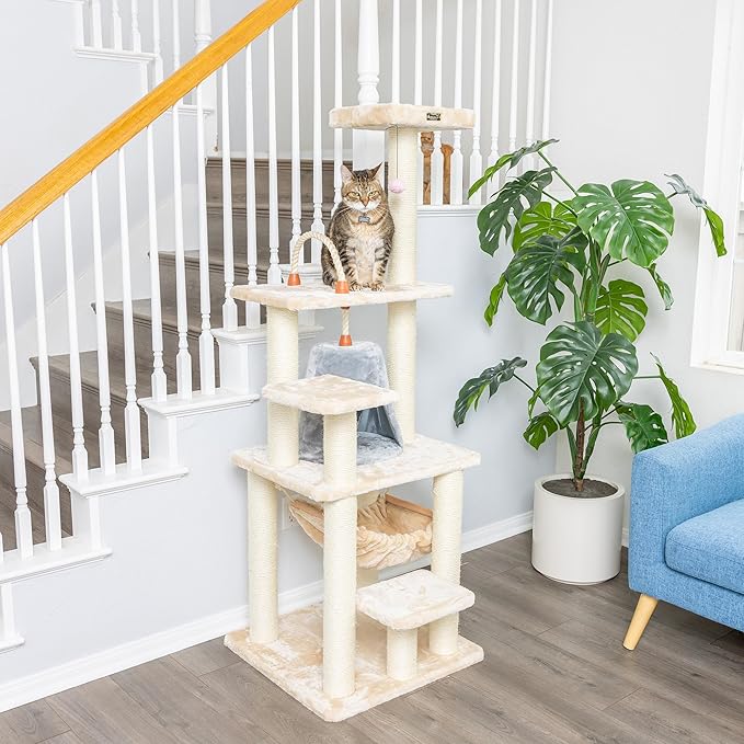Armarkat Cat Tree Model A6501, Real Wood Cat Condo,30 inches L X28 inches W X 65 inches H
