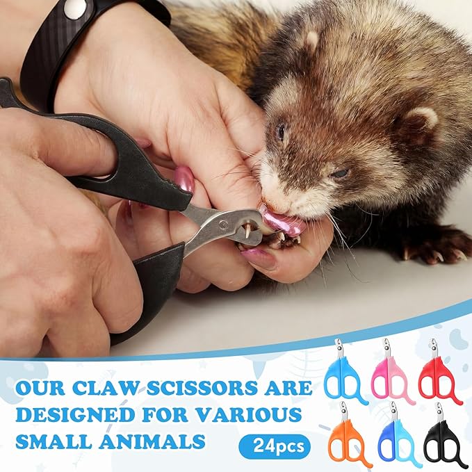 Therwen 24 Pcs Cat Nail Clipper Bulk Cat Nail Trimmer Kitten Claw Clippers Pet Nails Cutter Claw Care for Cats Kittens Bunny Puppy Rabbit Gatos Sharp (Moon-Shaped,Y2k Colors)