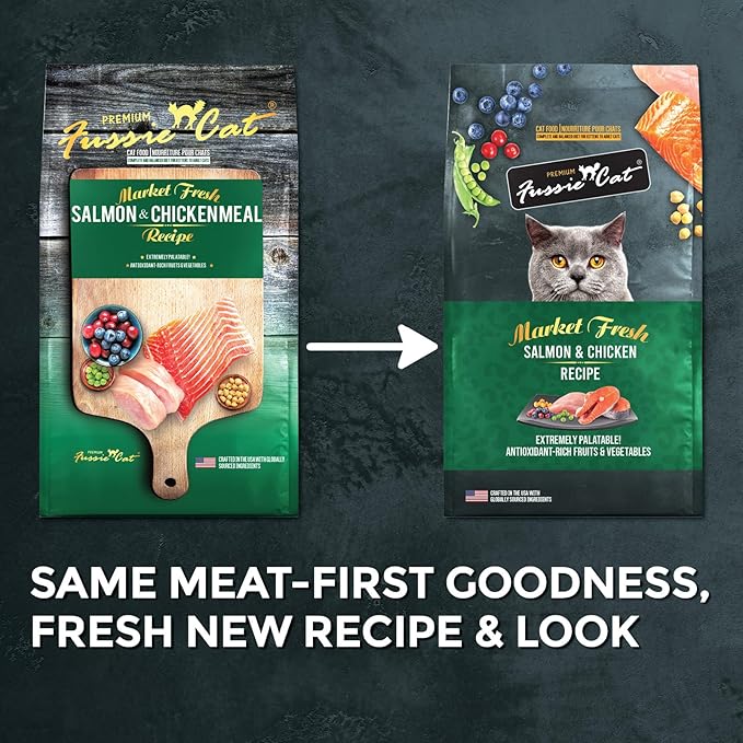 Fussie Cat Market Fresh Salmon & Chicken Recipe, Dry Cat Food, 10lb Bag
