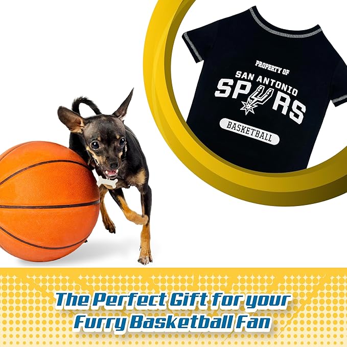 Pets First NBA Licensed Hoodies & T-shirt for Dogs & Cats, SAN Antonio Spurs, Large