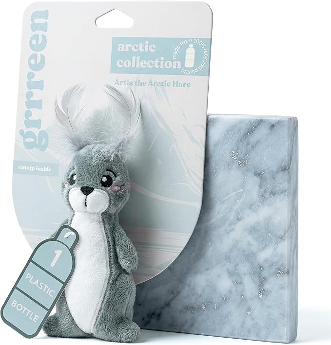 Cat Toys |Plush Arctic Hare Stuffed Animal for Cats | Eco Friendly Interactive Cat Toys for Indoor Cats