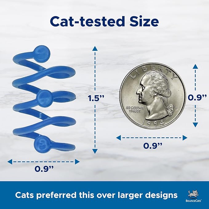 Cat Springs for Indoor Cats & Kittens – Interactive Coil Spring Toy Cats Can't Resist, Swat, Chase & Pounce, Family Made in USA, Set of 4