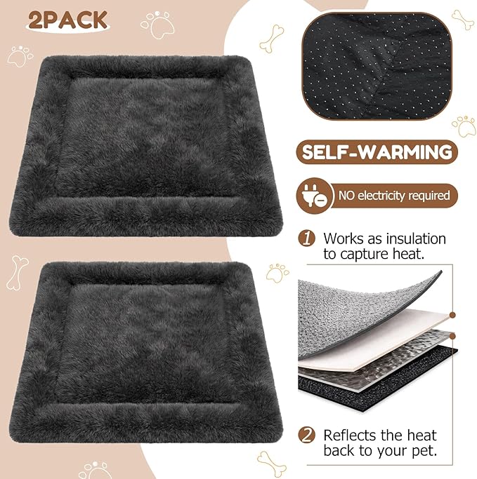 Novabright 4 Pack Cat Bed Mats & Hammocks Set 2 Self Warming Cat Bed Pad 21" x 17" and 2 Pet Hammocks Durable for Cage Houses Resting Sleepy Indoor Outdoor Cats Small Dogs Crate Accessories Grey