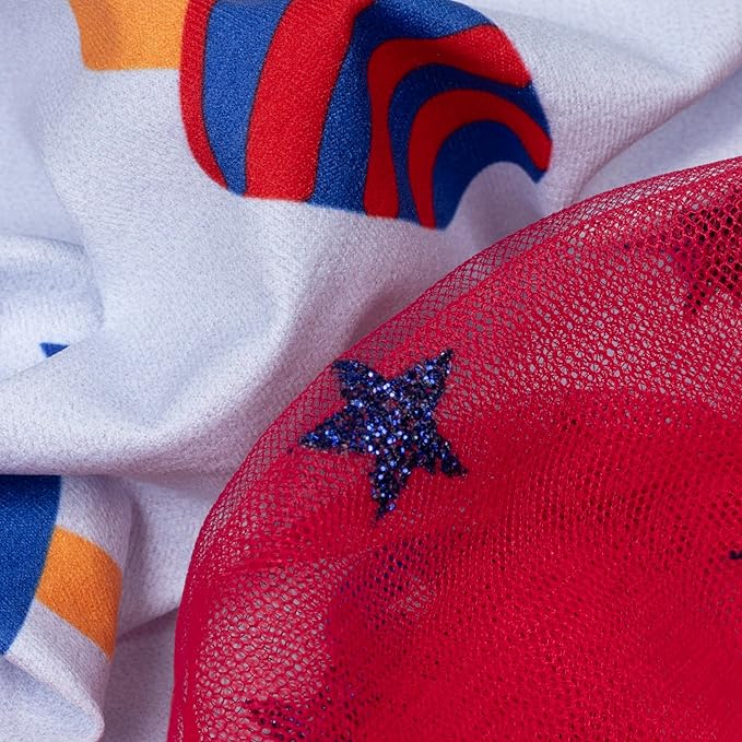 Fitwarm 4th of July Ice Pop Dog Dress, Patriotic Clothes for Small Dogs Girl, Festive Pet Outfit, Blue, Red, Medium