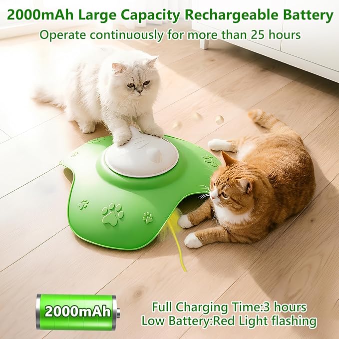 Hide and Seek Cat Toy,Automatic Treat Reward,Interactive Cat Toy for Indoor Cats, Motion Touch Activated Electronic Cat Toys,Silicone Rechargeable Cat Play Mat for Bored Adult Kittens