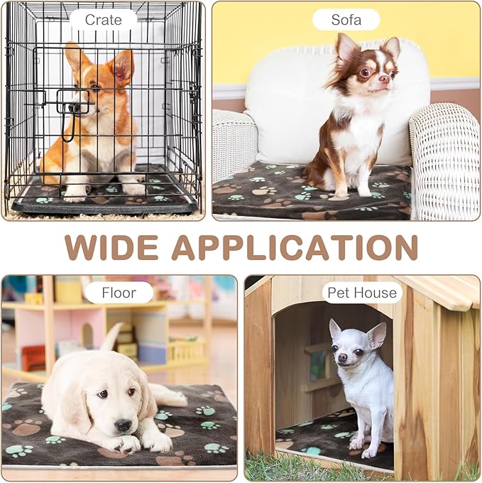 HunnmingRe 2 Pack Self Warming Cat Bed Self Heating Dog Pad Cat Warming Pad Thermal Pet Mat Washable Reflect Body Heat Removable Cover for Indoor Kittens Puppies Feral Pet(Dog Paw,16 x 20 Inch)