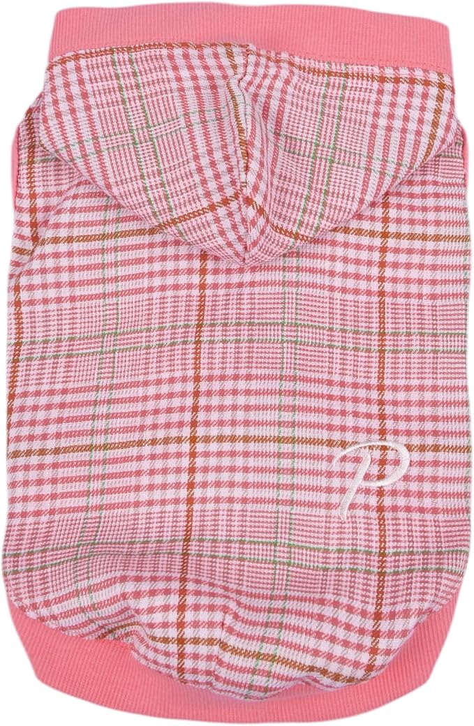 Puppia Daylan Dog Shirt Hooded Trendy Fashionable Cute Dog Apparel for Small and Medium Dogs, Pink, Medium