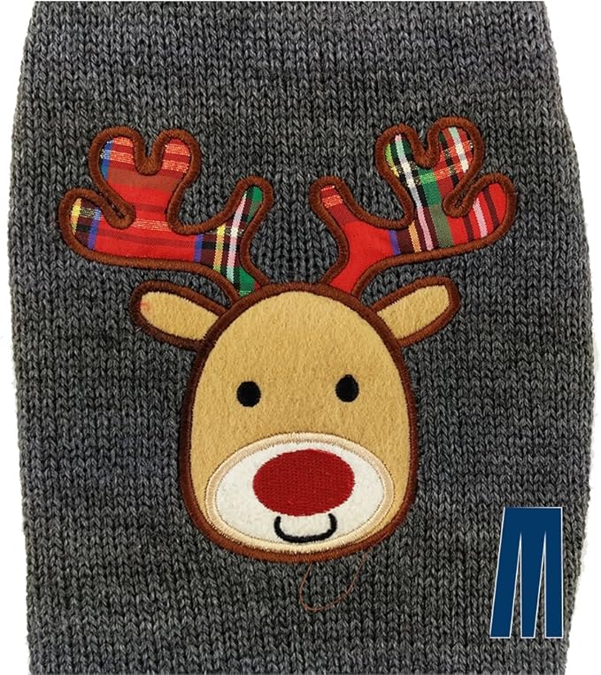 Mikayoo pet Sweater for Small Dog/cat,Ugly Sweater,Christmas Holiday Xmas, Elk Series, Reindeer Series,Reindeer Head(M)