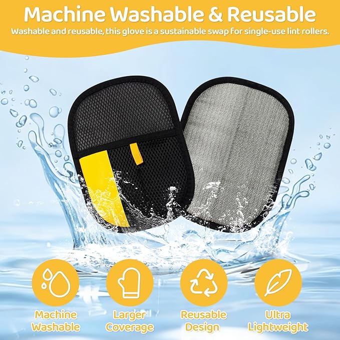 Coppthinktu Pet Hair Removal Glove for Dogs & Cats, Upgraded 2PCS Electrostatic Pet Hair Remover with Grooming Comb, Reusable Washable Magic Brush Hair Tool Mitt for Clothing, Couch, Carpet, Car Seat