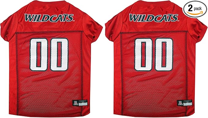 NCAA College University of Arizona Wildcats Mesh Jersey for Dogs & Cats, Large. Licensed Big Dog Jersey with Your Favorite Football/Basketball College Team (Pack of 2)