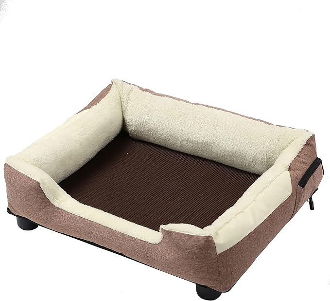 Pet Life ® 'Dream Smart' Innovative Electronic Heating and Cooling Touch-Activated Raised Cat and Dog Bed with Built-in Fan