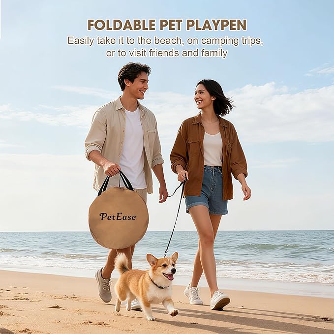 Portable and Foldable Cat Playpen Dog Playpen Small Animal Playepn with Waterproof Bottom, Foldable Pet Cage for Rabbit Puppy Hamster, Indoor/Outdoor Use