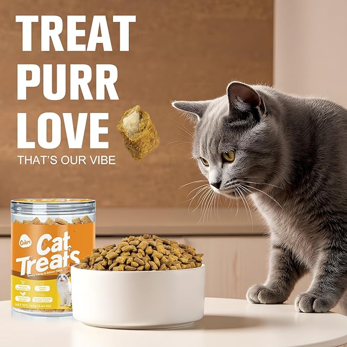 Healthy Catnip Treats - Natural Crunchy & Soft Cat Treats Healthy, Cat Breath Freshener, Dental Care & Digestive Support, Perfect Cat Gifts for Indoor Cats & Kittens, 5.64oz