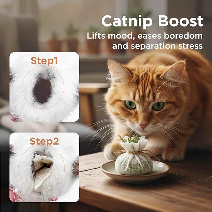 Flapping Bird Cat Toy, Small & Lightweight Catnip Toy for Cats, Interactive Cat Toy with Motion & Chirping Sound for Indoor Cats, Cuckoo Flappy Bird Cat Toy