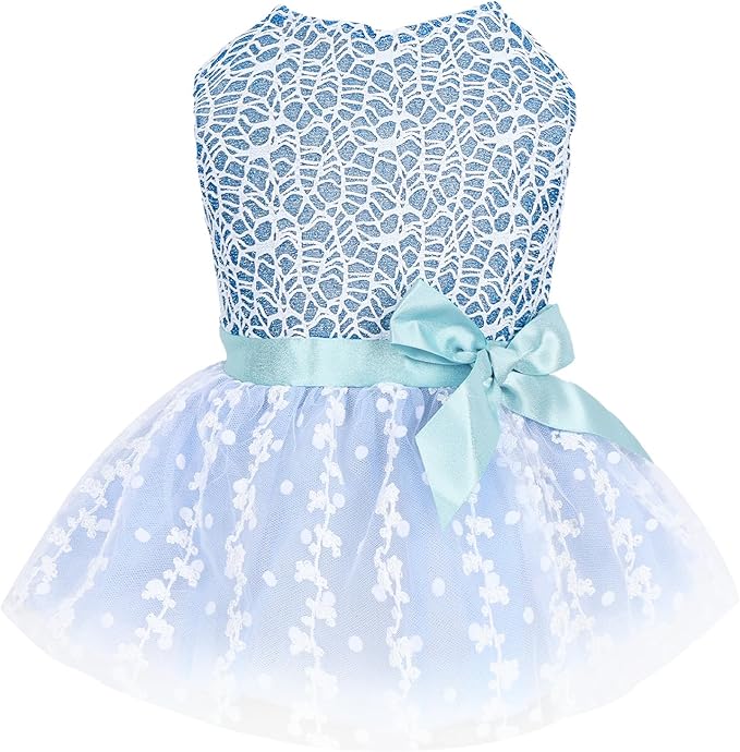 CuteBone Dog Birthday Dress Girl Puppy Skirt Tutu Cat Wedding Outfit Pet Party Clothes for Small Dogs Costume DD22S