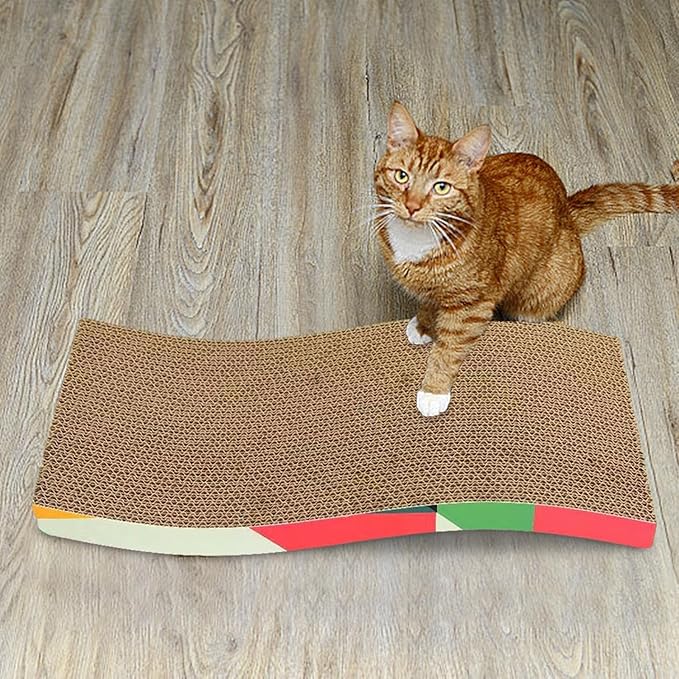 2X Cat Scratchers Cardboard, Cat Scratch Bed, Furniture Protection Pet Bed, Pet Sofa for Indoor Cats Kittens Play