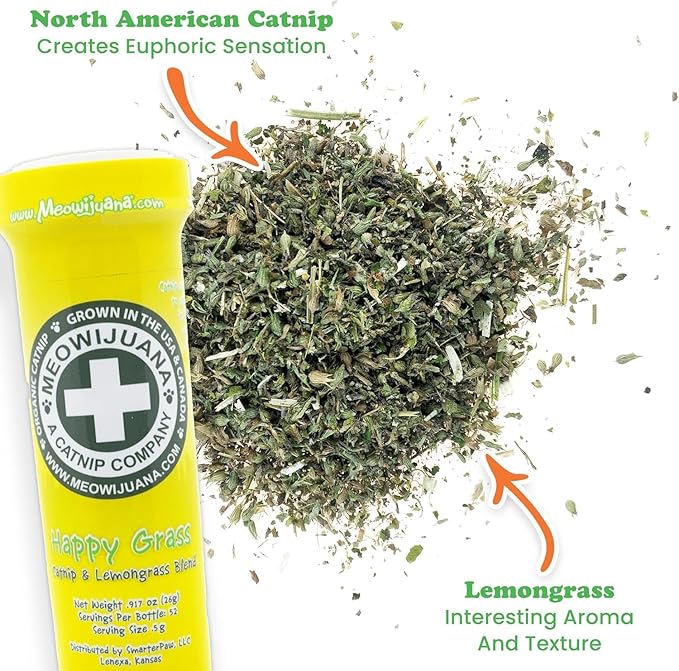 Meowijuana Devious Duo | Get Silly Furry Fiend Refillable Cat Toy and Happy Grass Catnip | Potent Hand Harvested Catnip | Promotes Play and Cat Health