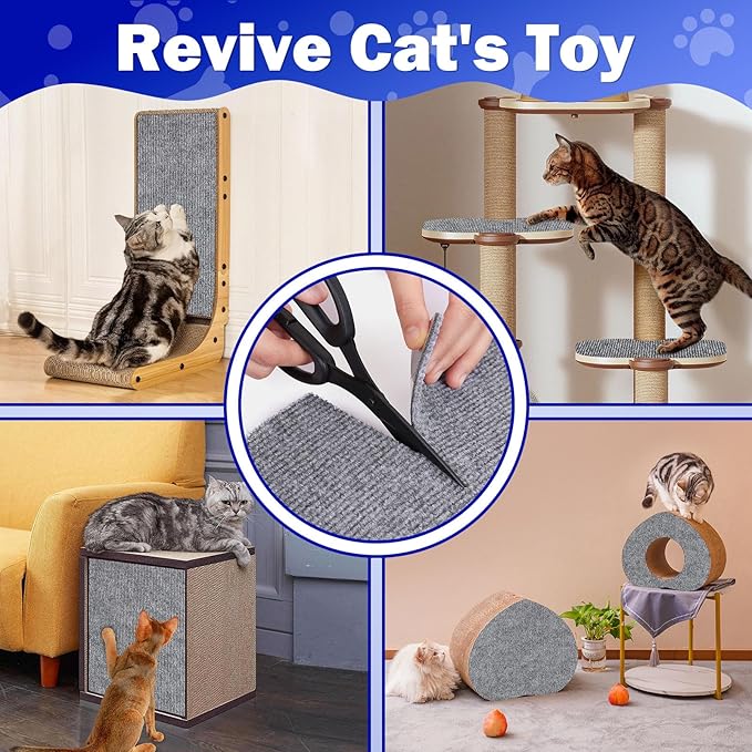 ENONCI 23.6x15.8 Couch Wall Corner Protection for Indoor Cats,Anti Scratch Furniture Protector from Cats Scratching,Trimmable Climbing Cat Scratcher Pad Play Mat Easy Use for Cat Board/Door/Carpet