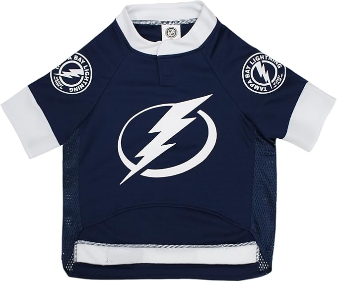 NHL Tampa Bay Lightning Jersey for Dogs & Cats, X-Small. - Let Your Pet Be A Real NHL Fan!