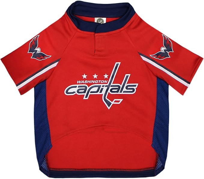NHL Washington Capitals Jersey for Dogs & Cats, Small. - Let Your Pet Be A Real NHL Fan!