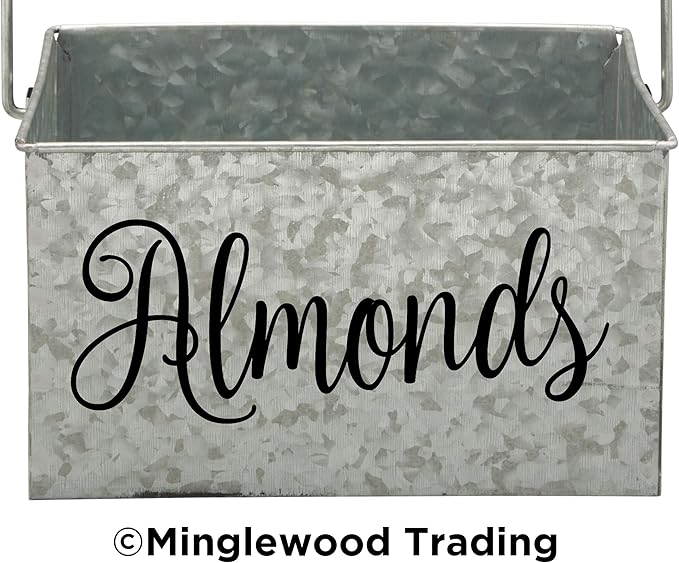 Almonds 5.5w x 2h Label | Kitchen Organization | Die Cut Vinyl Decal | Black Fancy Font (Sticker Only)