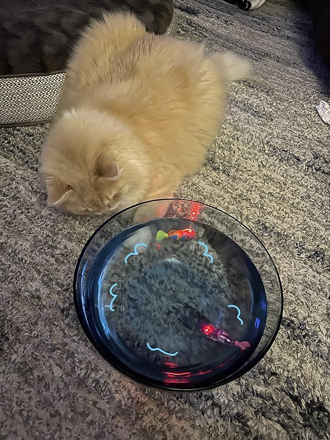 Swimming Fish Toy for Cats,Glowing Waterproof Cat Water Toy with Adjustable Speed and Realistic Motion,Twist Tail in a Lifelike Manner,Fun for Bathtub, Aquarium Decor, Pool (6)
