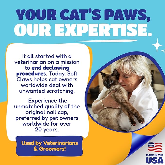 Soft Claws Cat Nail Caps for Medium Cats – (40 Caps, Green & Gold) - Made in USA - Veterinarian-Developed | Protects Furniture & Skin - Easy to Apply, Long-Lasting Anti-Scratch Soft Cat Claw Covers