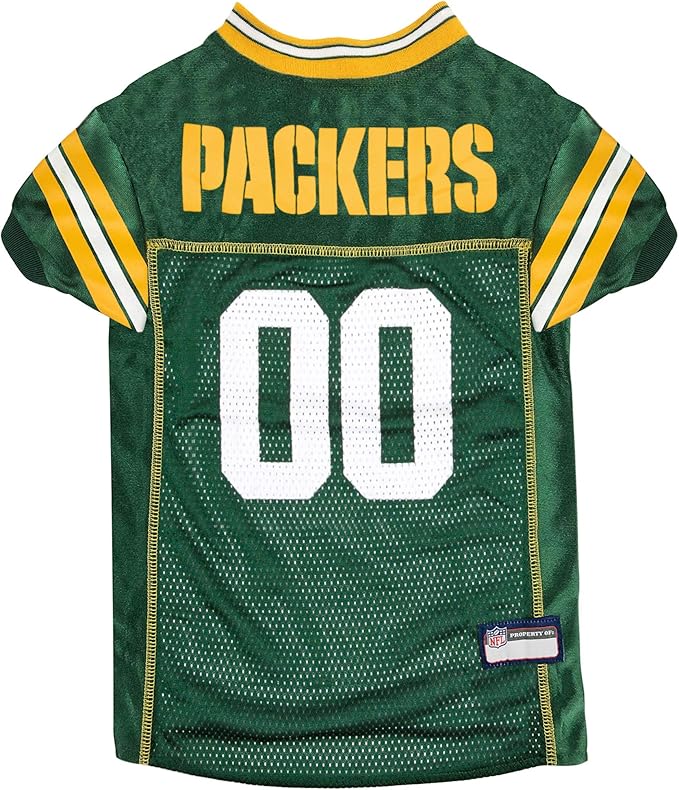 NFL Green Bay Packers Dog Jersey, Size: X-Large. Best Football Jersey Costume for Dogs & Cats. Licensed Jersey Shirt