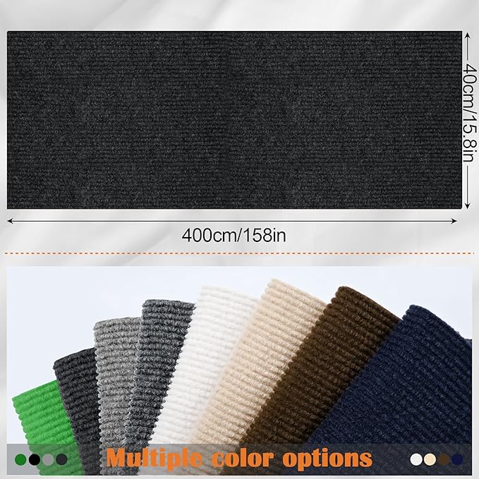 Cat Scratch Furniture Protector - 158" x 15.8" Trimmable Self-Adhesive Cats Claws Scratch Pads, DIY Cat Climbing Couch Protector for Scratch Post Cat Tree Replacement Indoor (Black)