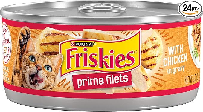 Purina Friskies Prime Filets With Chicken in Wet Cat Food Gravy - (Pack of 24) 5.5 oz. Cans