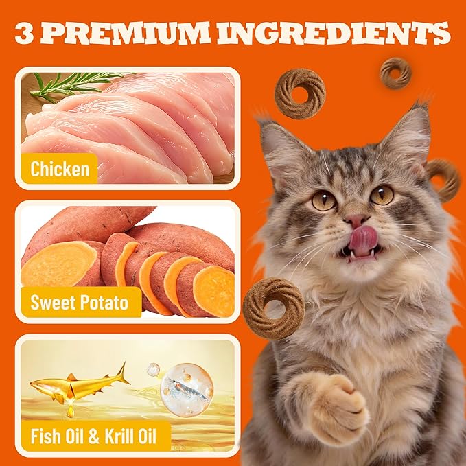 9 oz Skin & Coat Treats Fish Oil for Cats Chicken Flavor Cat Training Treats Cat Treats for Indoor Cats